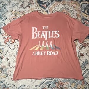 The Beatles Abbey Road Women’s Cropped Graphic T-Shirt Short Sleeve Size XL
